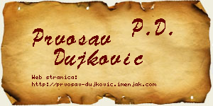 Prvosav Dujković vizit kartica
